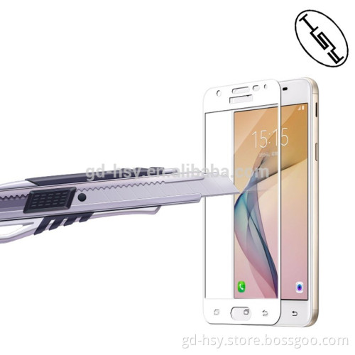 HUYSHE anti-fingerprint 2.5D full cover tempered glass 9h hardness screen protector for Samsung J5, J7 prime
